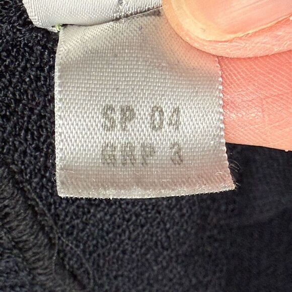 Vintage ST. JOHN Collection Knit Long Kelly Cardigan 6 Black Ruffle Belted Maxi - Picture 10 of 16